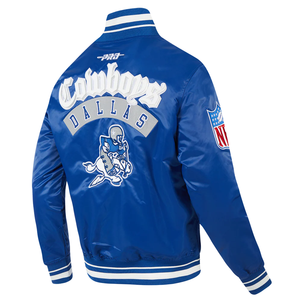 NFL DALLAS COWBOYS BEST OF MEN'S RIB SATIN JACKET (DODGER BLUE) - Image 16