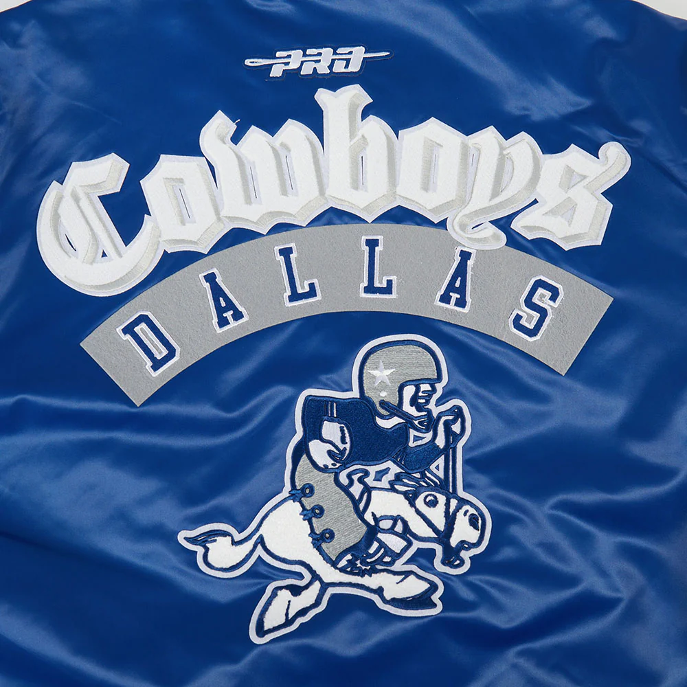 NFL DALLAS COWBOYS BEST OF MEN'S RIB SATIN JACKET (DODGER BLUE) - Image 7