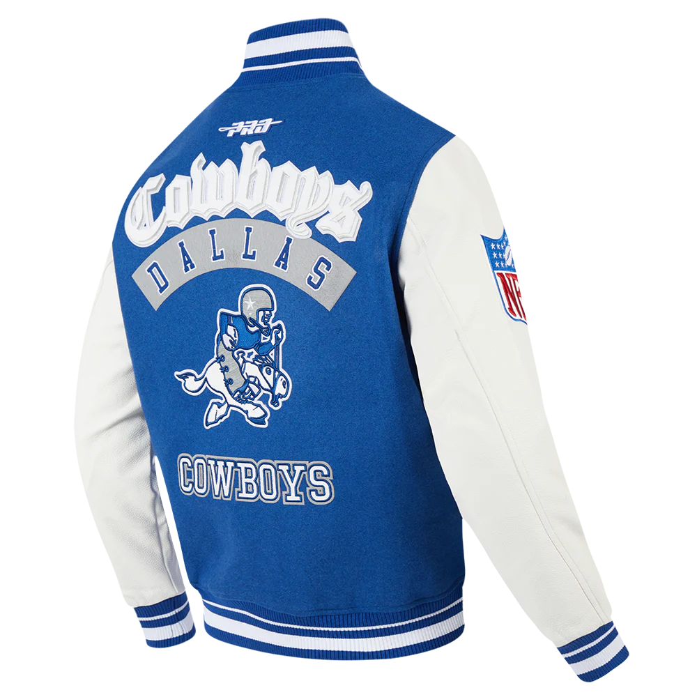 NFL DALLAS COWBOYS BEST OF MEN'S RIB WOOL VARSITY JACKET (DODGER BLUE/WHITE) - Image 14