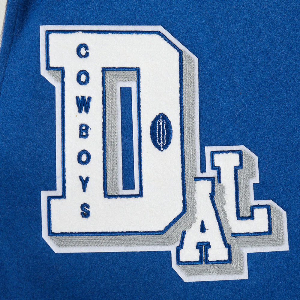 NFL DALLAS COWBOYS BEST OF MEN'S RIB WOOL VARSITY JACKET (DODGER BLUE/WHITE) - Image 9