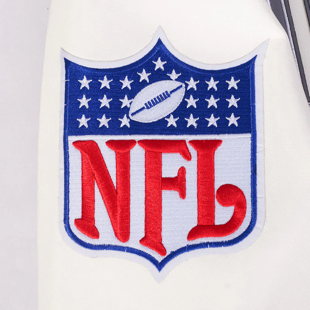 NFL DALLAS COWBOYS BEST OF MEN'S LEATHER VARSITY JACKET (EGGSHELL) - Image 7