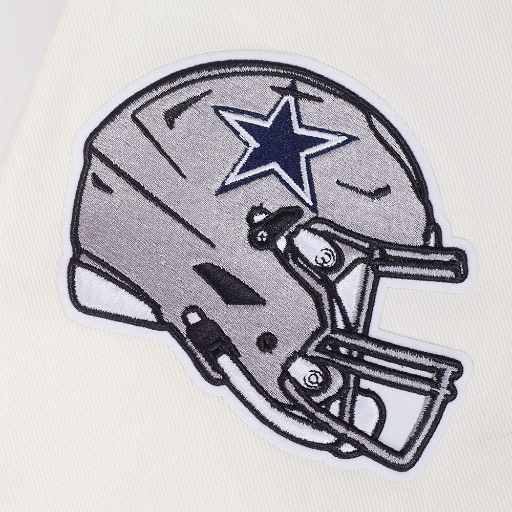 NFL DALLAS COWBOYS REBEL ATHLETICS MEN'S DENIM VARSITY JACKET (WASHED BLACK/EGGSHELL) - Image 14