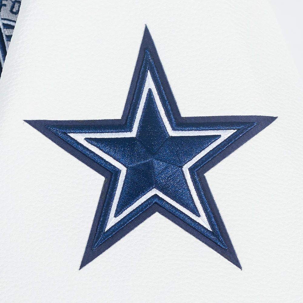 NFL DALLAS COWBOYS TEAM BADGE MEN'S RIB WOOL VARSITY JACKET (MIDNIGHT NAVY/WHITE) - Image 12