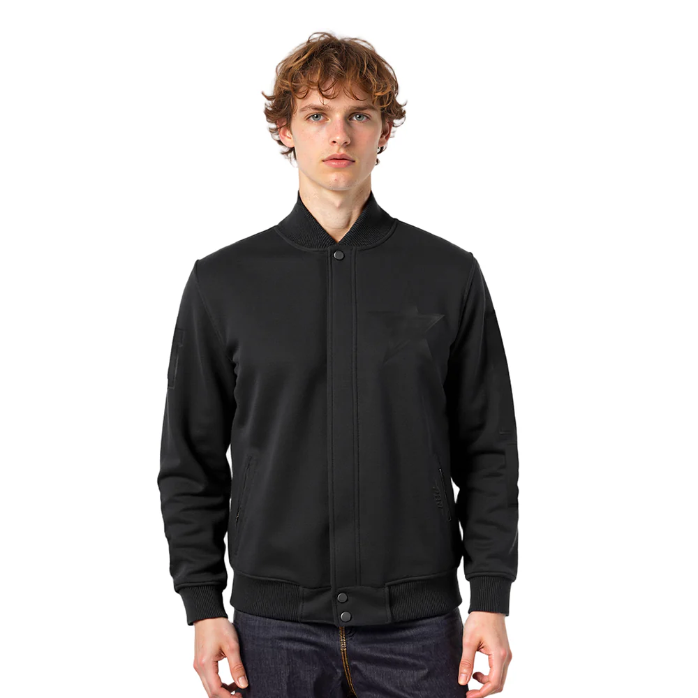 NFL DALLAS COWBOYS WASHED VANGUARD MEN'S ALL WOOL VARSITY JACKET (BLACK)