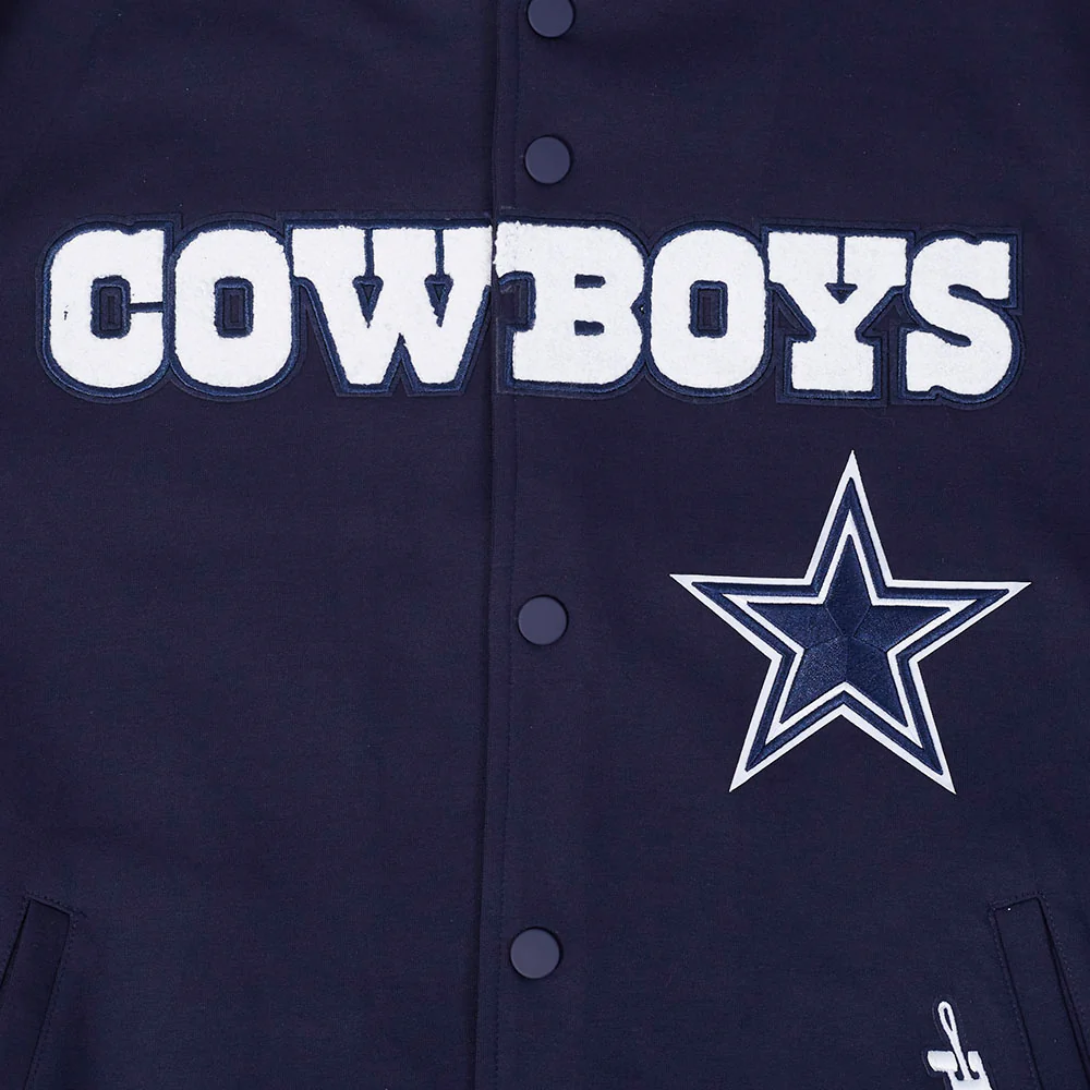 NFL DALLAS COWBOYS PRO GAME DAY MEN'S DBL KNIT JACKET (MIDNIGHT NAVY/WHITE) - Image 8