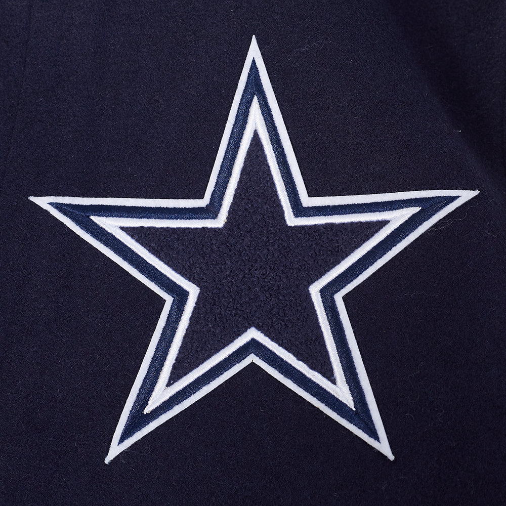 NFL DALLAS COWBOYS LETTERMAN MEN'S VARSITY JACKET (MIDNIGHT NAVY/WHITE) - Image 7