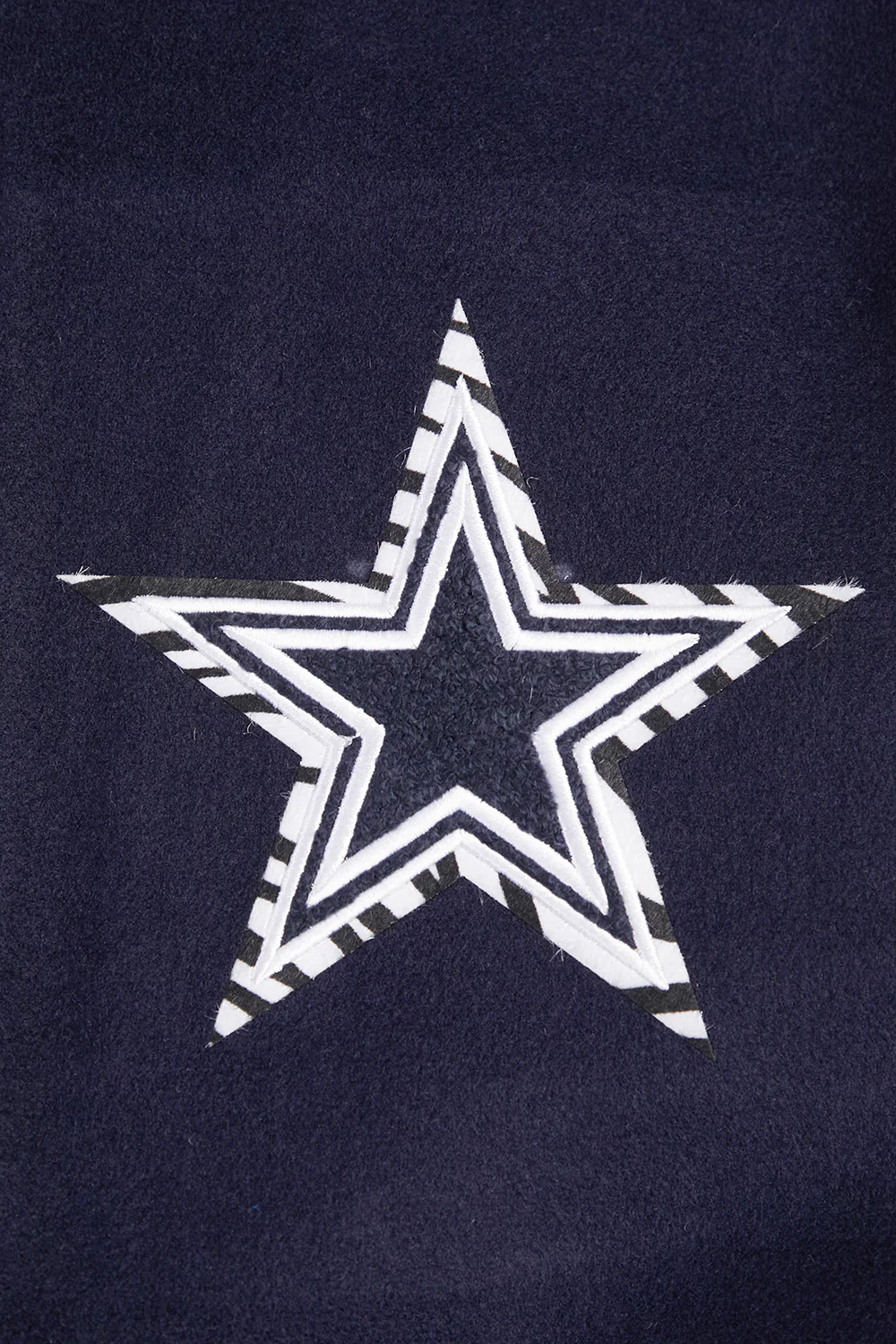 NFL DALLAS COWBOYS ANIMAL PRINT MEN'S WOOL VARSITY JACKET (MIDNIGHT NAVY/WHITE) - Image 5