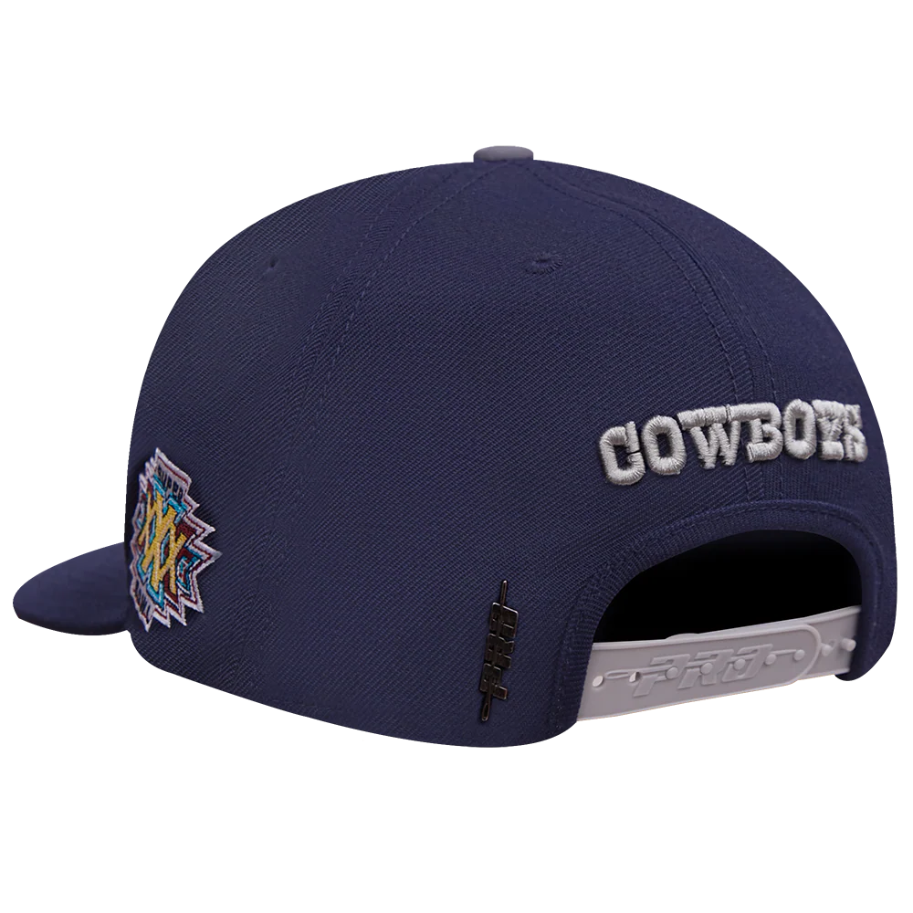 NFL DALLAS COWBOYS OLD ENGLISH UNISEX 6 PANEL SNAPBACK HAT (MIDNIGHT NAVY) - Image 4