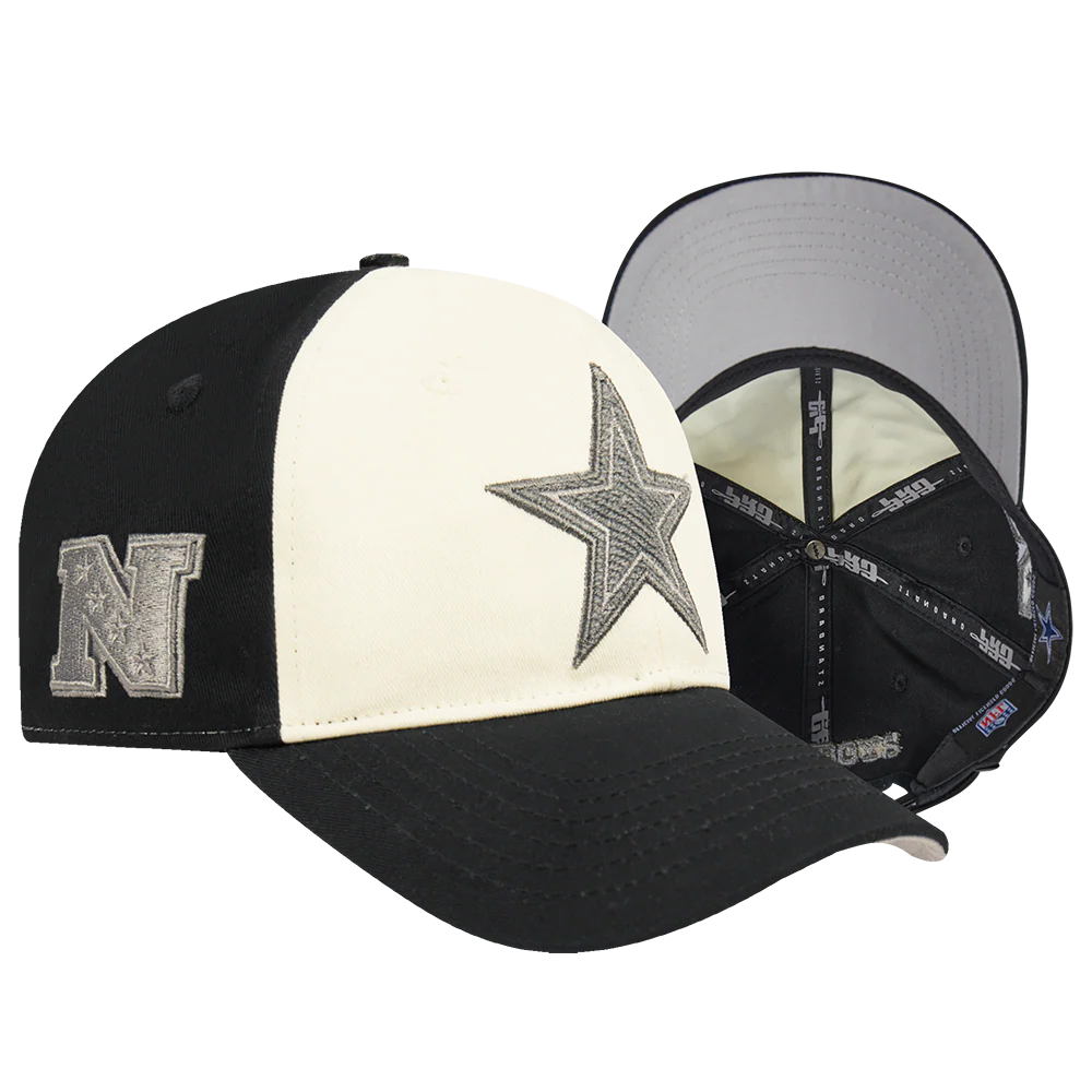 NFL DALLAS COWBOYS REVERSE FRENCH TERRY DAD HAT (EGGSHELL/ BLACK) - Image 7