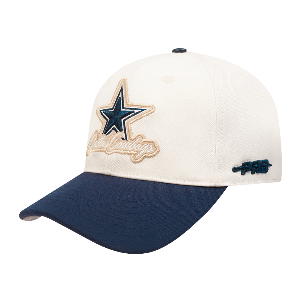 NFL DALLAS COWBOYS UNDER SCRIPT 2 TONE STRAPBACK (EGGSHELL/ MIDNIGHT NAVY) - Image 2