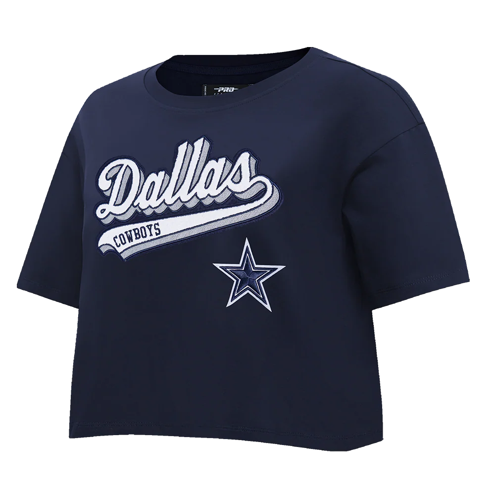 NFL DALLAS COWBOYS SCRIPT TAIL WOMEN'S SINGLE JERSEY BOXY TEE (MIDNIGHT NAVY) - Image 2