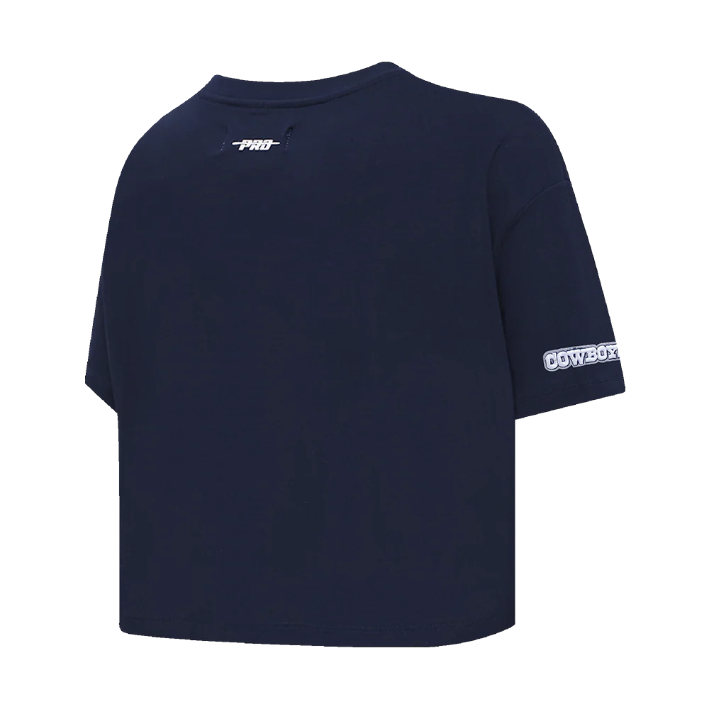 NFL DALLAS COWBOYS SCRIPT TAIL WOMEN'S SINGLE JERSEY BOXY TEE (MIDNIGHT NAVY) - Image 4