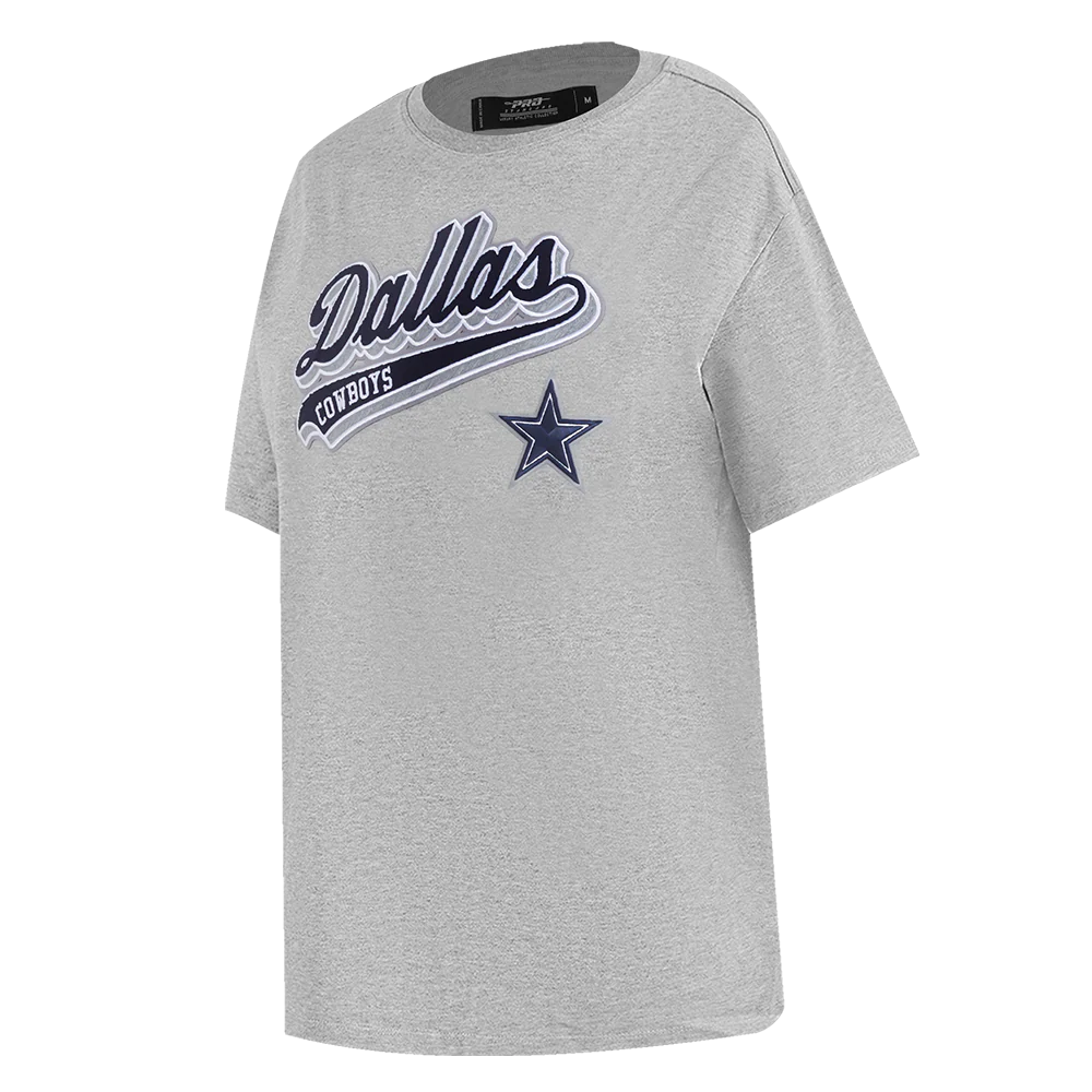 NFL DALLAS COWBOYS SCRIPT TAIL WOMEN'S BOYFRIEND TEE (HEATHER GREY)