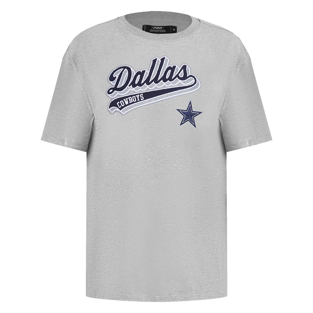 NFL DALLAS COWBOYS SCRIPT TAIL WOMEN'S BOYFRIEND TEE (HEATHER GREY) - Image 2