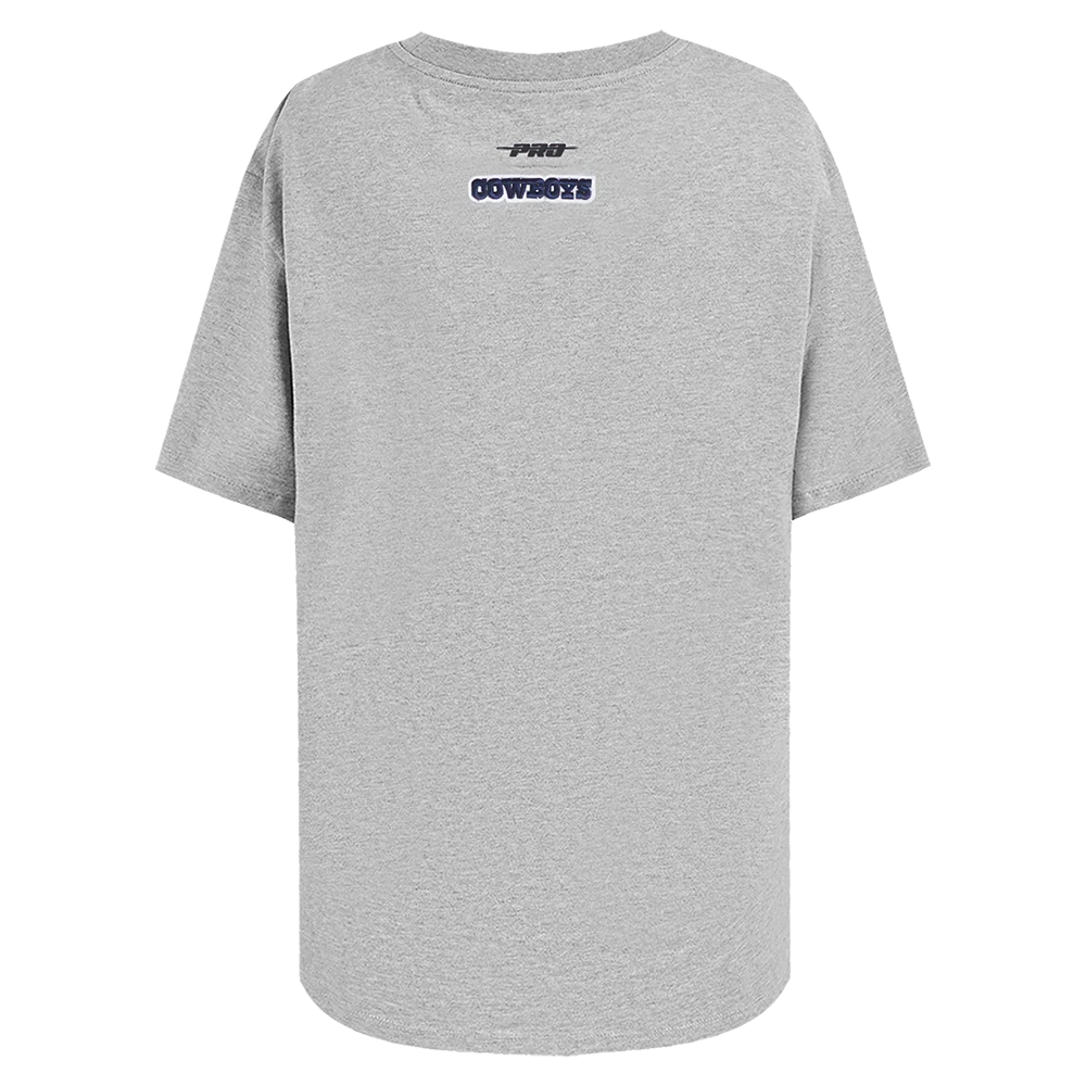 NFL DALLAS COWBOYS SCRIPT TAIL WOMEN'S BOYFRIEND TEE (HEATHER GREY) - Image 3