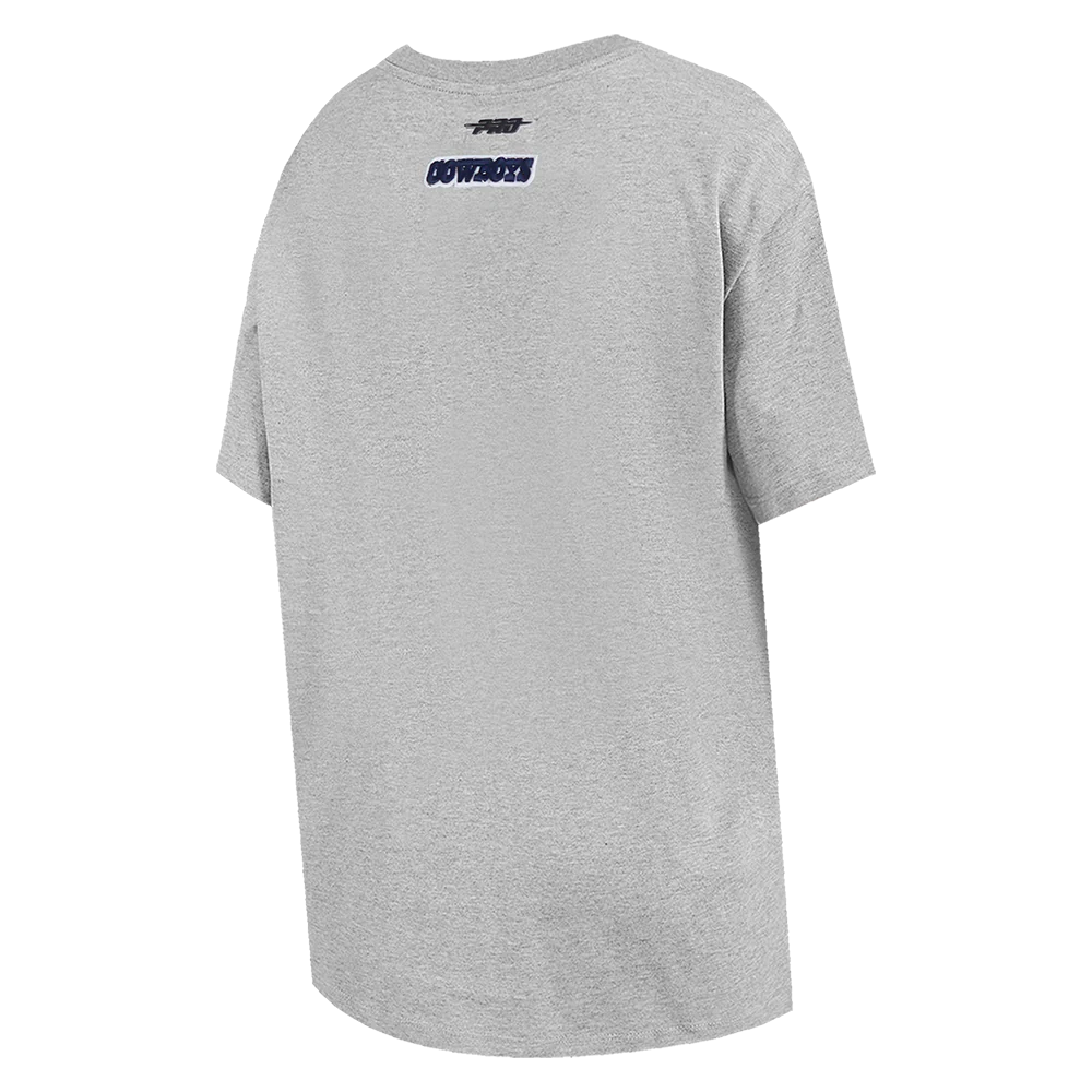NFL DALLAS COWBOYS SCRIPT TAIL WOMEN'S BOYFRIEND TEE (HEATHER GREY) - Image 4