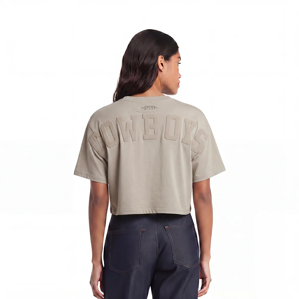 NFL DALLAS COWBOYS WINGSPAN WOMEN'S SJ BOXY TEE (TAUPE)
