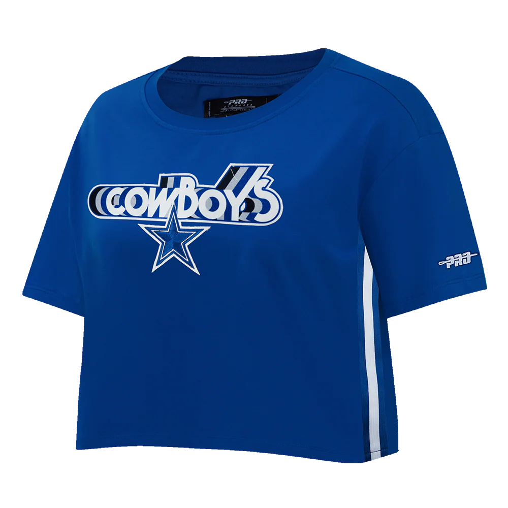NFL DALLAS COWBOYS RETRO ELEVATION WOMEN'S SINGLE JERSEY BOXY TEE (DODGER BLUE) - Image 10