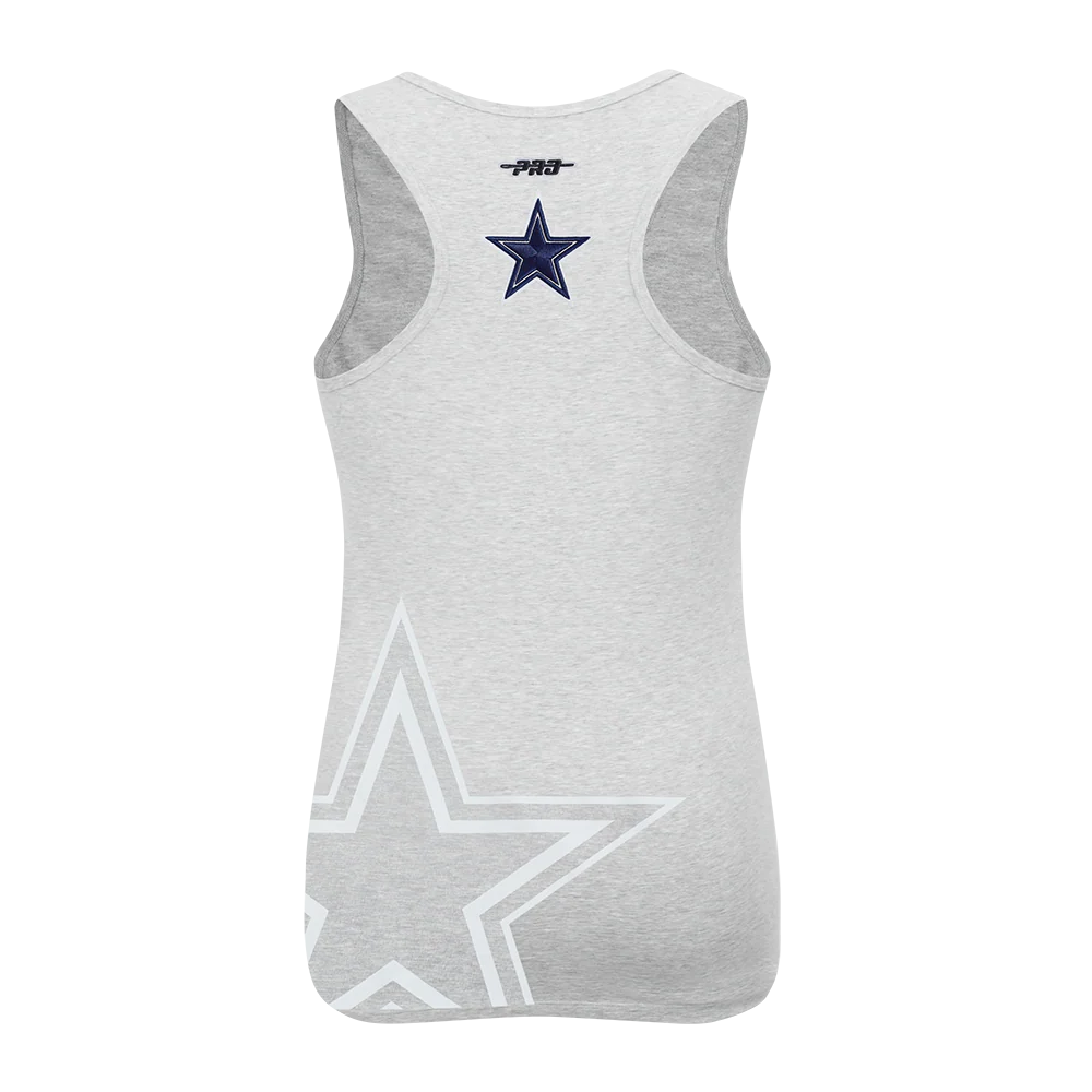 NFL DALLAS COWBOYS SHEER INFLUENCE WOMEN'S RELAXED FIT RACERBACK (HEATHER GREY) - Image 3