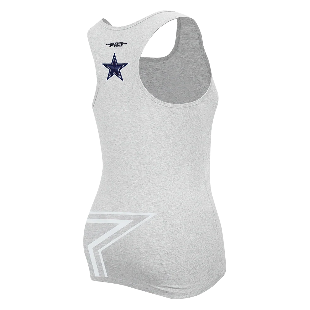 NFL DALLAS COWBOYS SHEER INFLUENCE WOMEN'S RELAXED FIT RACERBACK (HEATHER GREY) - Image 4