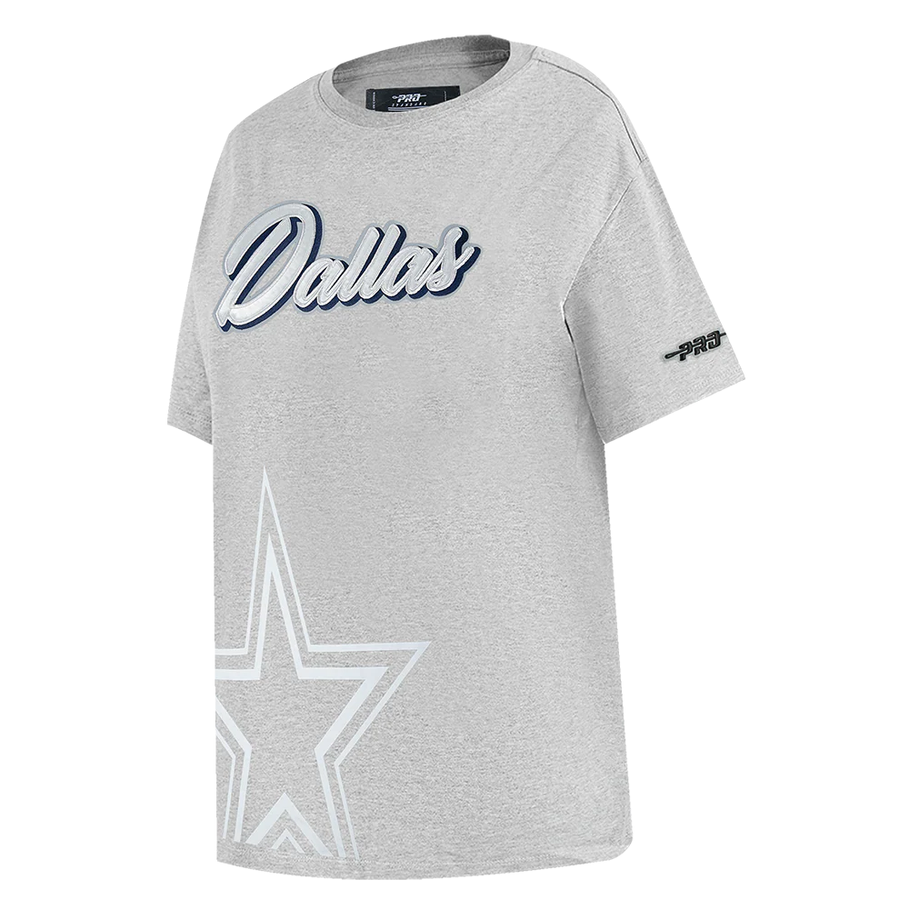 NFL DALLAS COWBOYS SHEER INFLUENCE WOMEN'S BOYFRIEND TEE (HEATHER GREY) - Image 10
