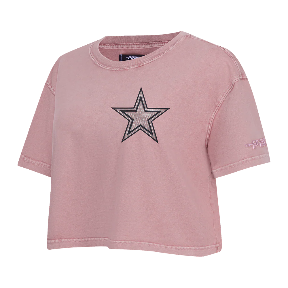 NFL DALLAS COWBOYS WASHED JEWELS WOMEN'S S/S BOXY TEE (WASHED MAUVE) - Image 3