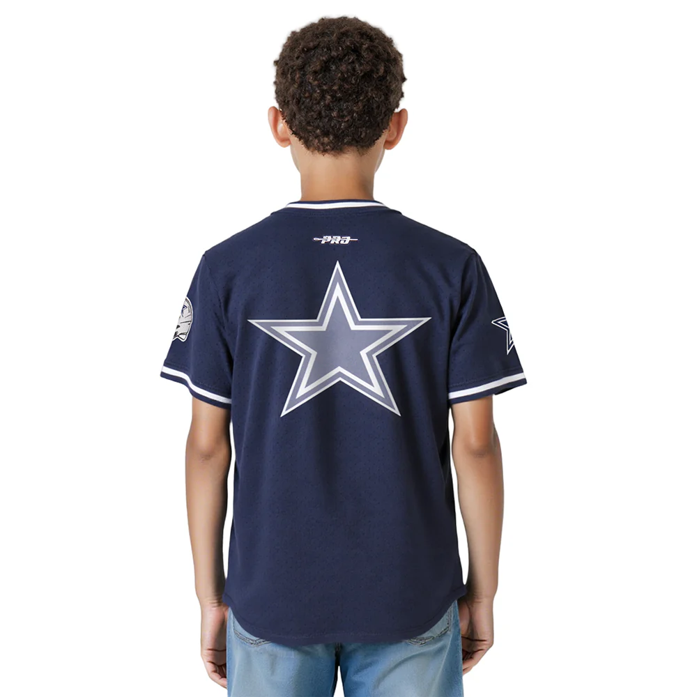 NFL DALLAS COWBOYS CLASSIC BIG BOYS SHORT SLEEVE MESH TEE (MIDNIGHT NAVY) - Image 2