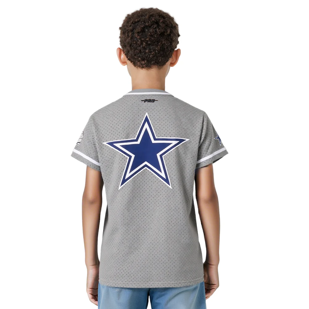 NFL DALLAS COWBOYS CLASSIC BIG BOYS MESH BUTTON DOWN SHIRT (GRAY) - Image 11