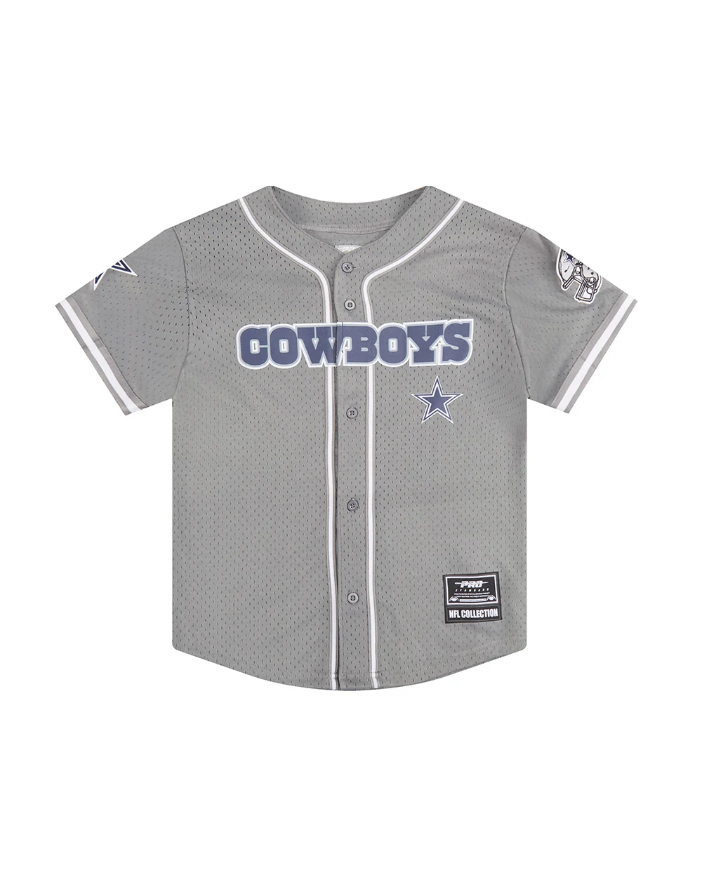 NFL DALLAS COWBOYS CLASSIC BIG BOYS MESH BUTTON DOWN SHIRT (GRAY) - Image 12