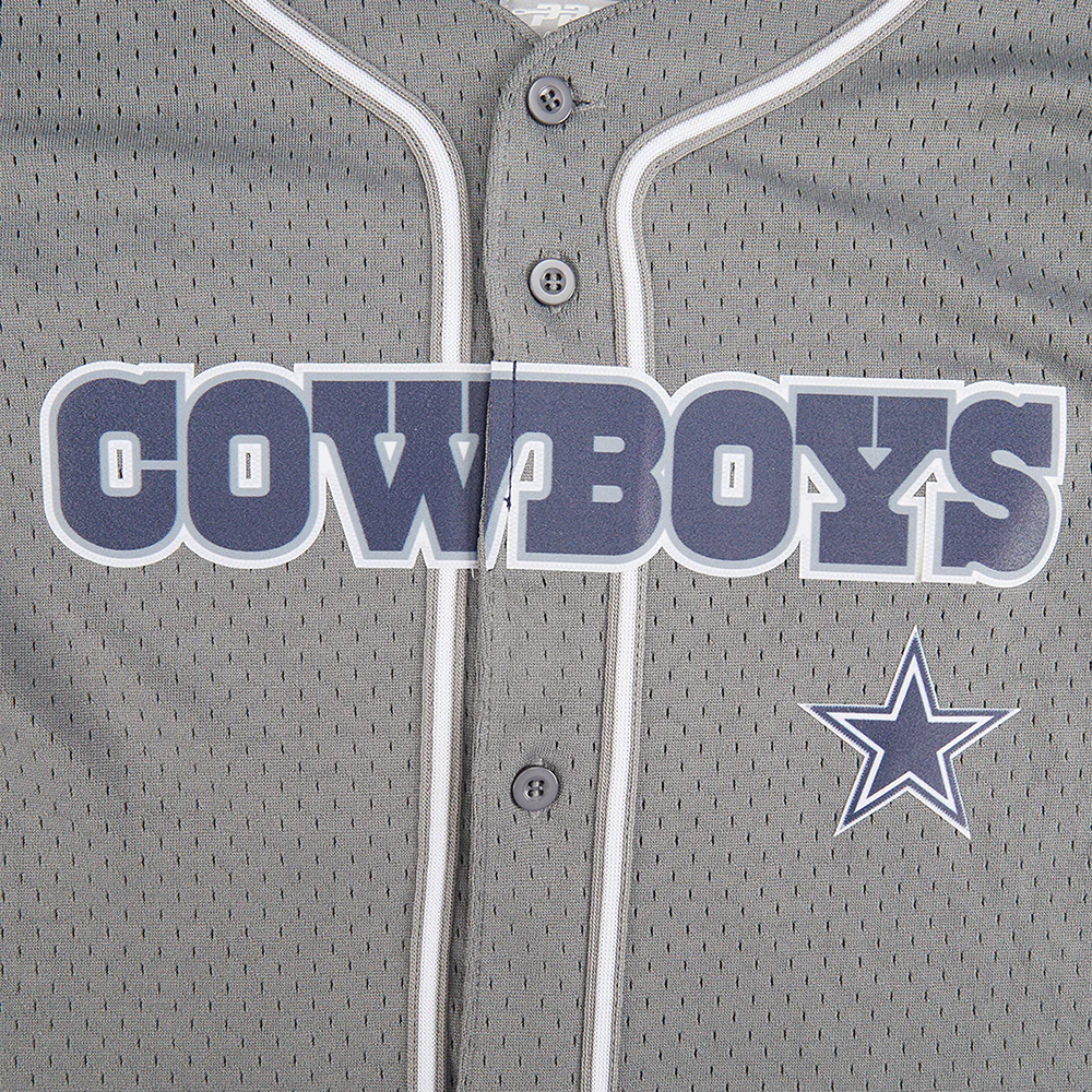 NFL DALLAS COWBOYS CLASSIC BIG BOYS MESH BUTTON DOWN SHIRT (GRAY) - Image 18
