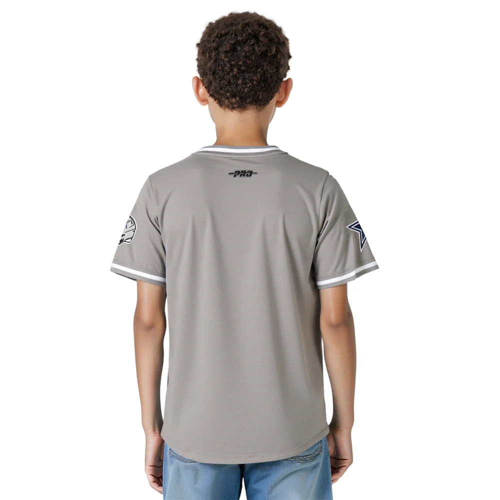 NFL DALLAS COWBOYS CLASSIC BIG BOYS SHORT SLEEVE STRIPED RIB TEE (GRAY) - Image 2