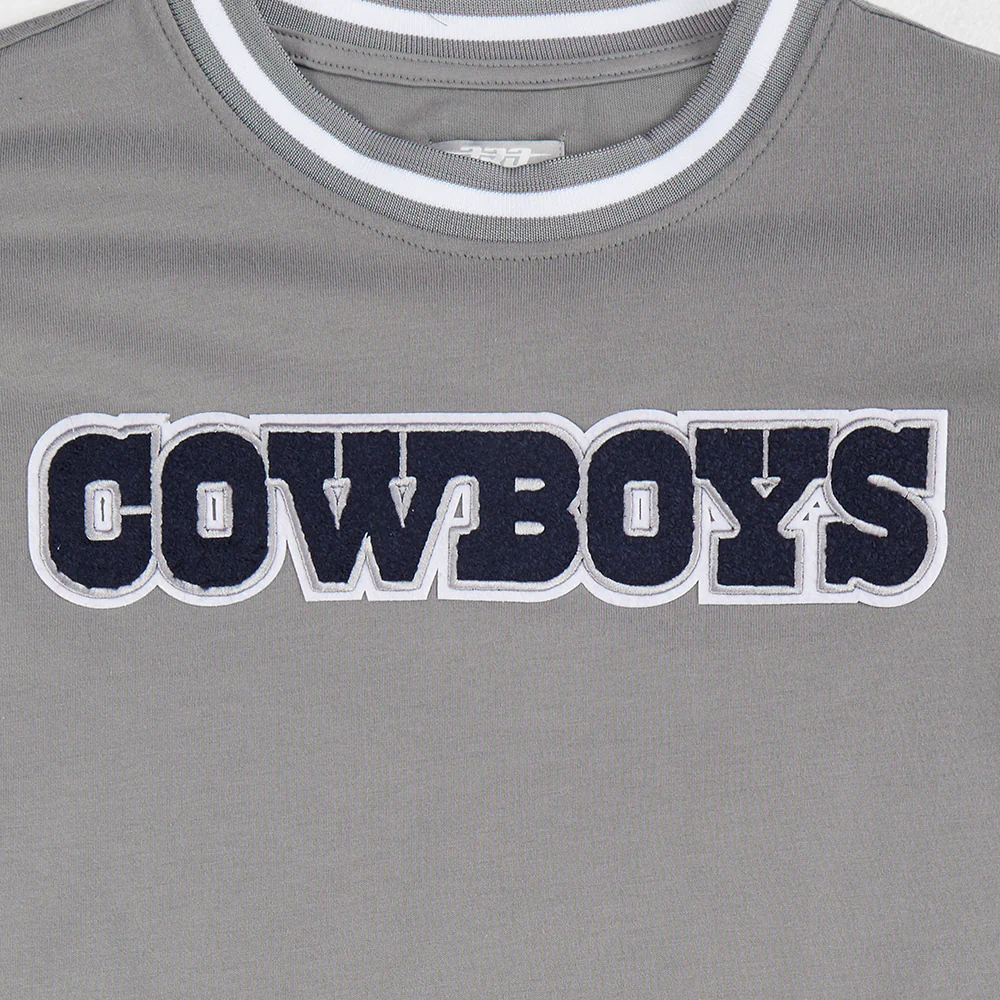 NFL DALLAS COWBOYS CLASSIC BIG BOYS SHORT SLEEVE STRIPED RIB TEE (GRAY) - Image 5