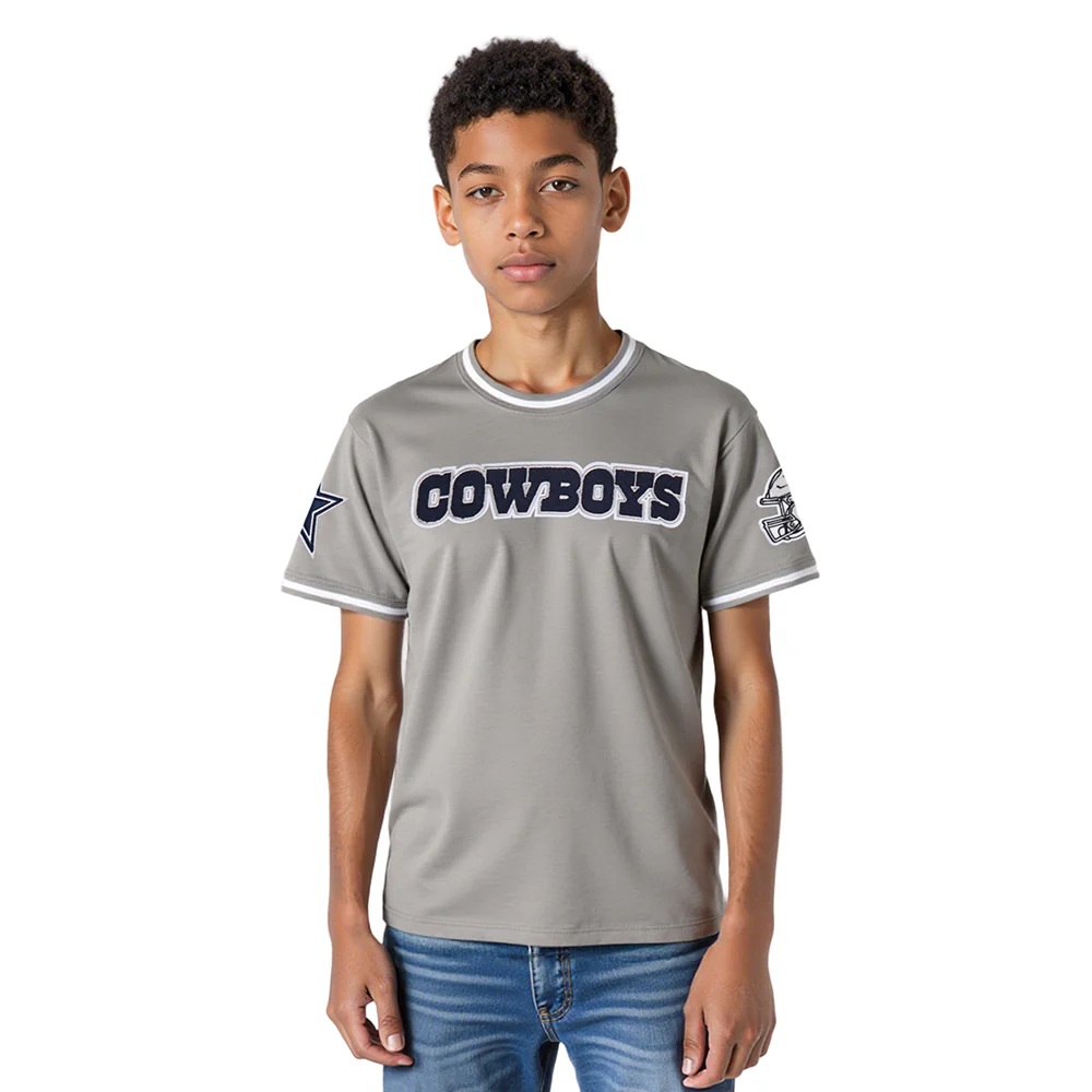 NFL DALLAS COWBOYS CLASSIC BIG BOYS SHORT SLEEVE STRIPED RIB TEE (GRAY) - Image 9
