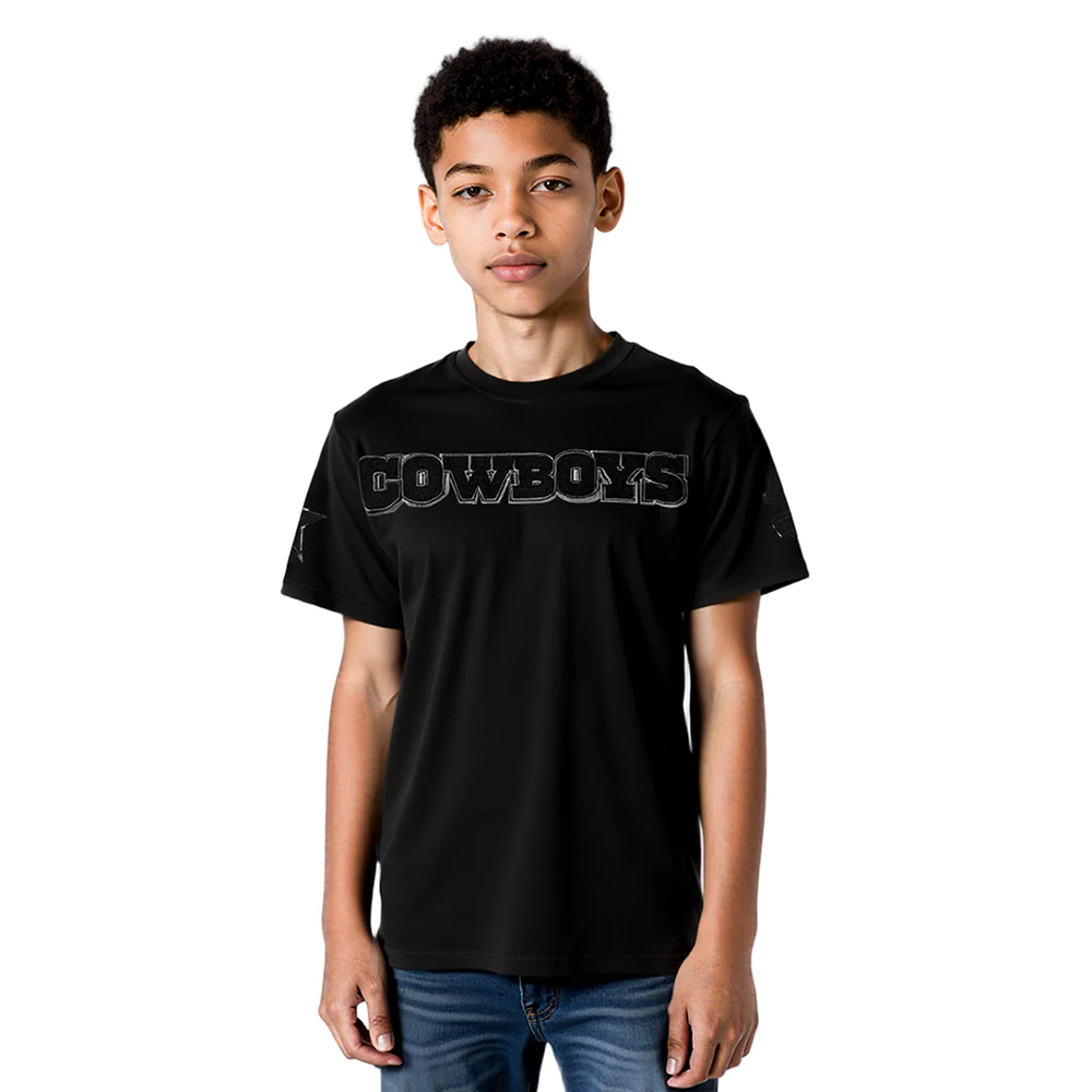 NFL DALLAS COWBOYS TRIPLE BLACK BIG BOYS SINGLE JERSEY TEE (BLACK)