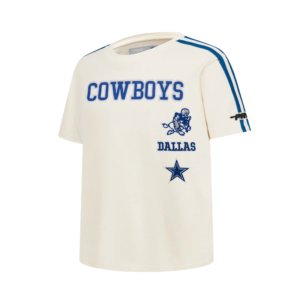 NFL DALLAS COWBOYS RETRO CLASSICS BIG BOY'S SS TAPING TEE (EGGSHELL/DODGER BLUE) - Image 3