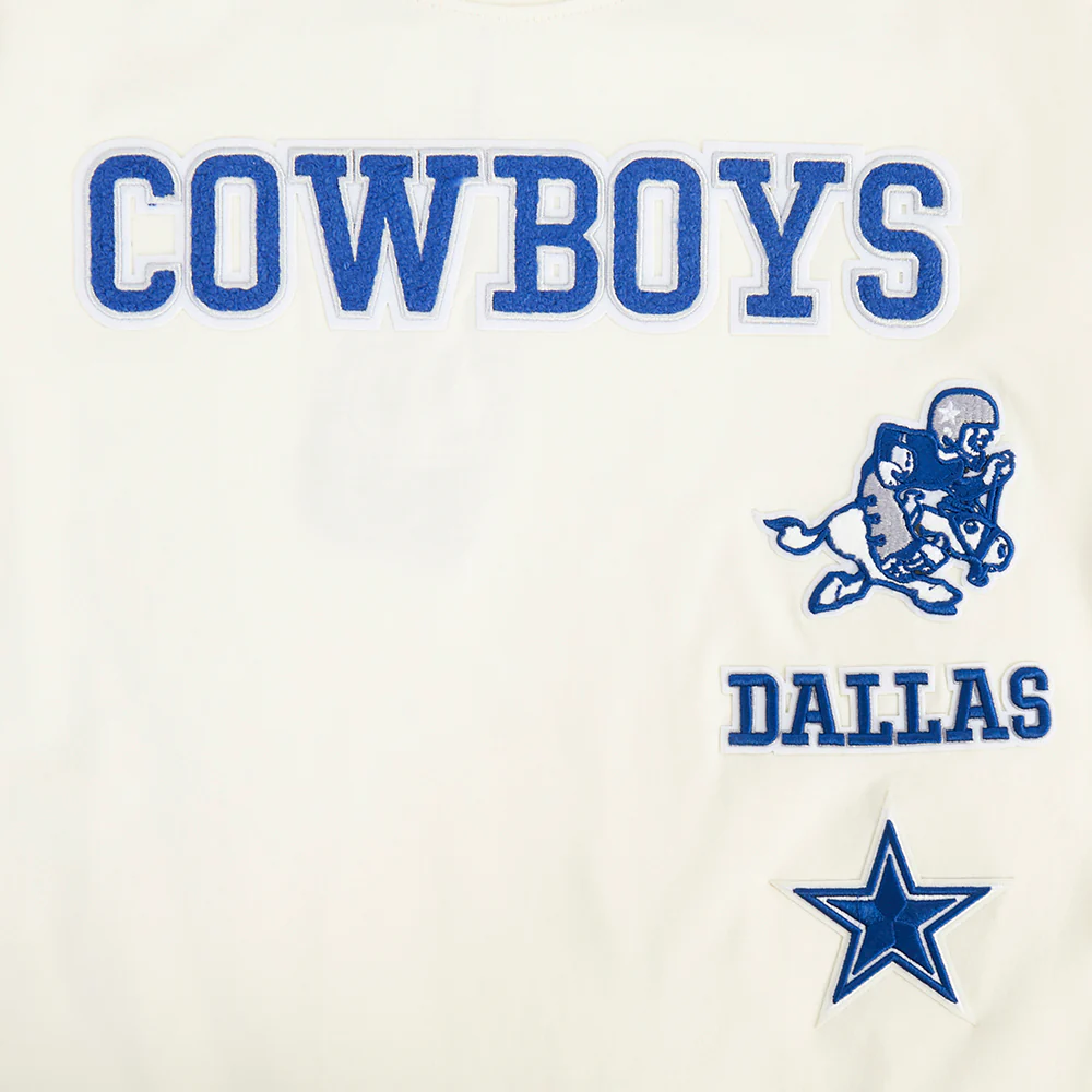 NFL DALLAS COWBOYS RETRO CLASSICS BIG BOY'S SS TAPING TEE (EGGSHELL/DODGER BLUE) - Image 5