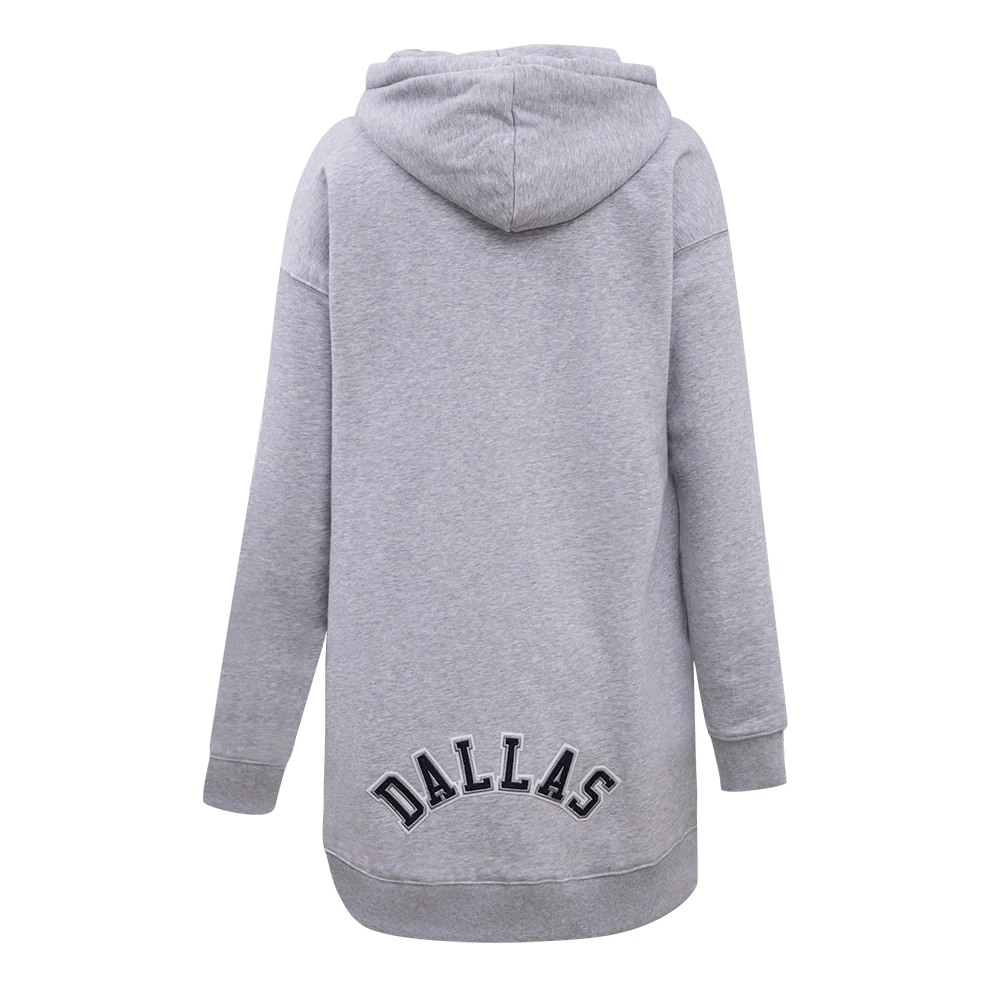 NFL DALLAS COWBOYS CLASSIC WOMEN'S FLC HOODIE DRESS (HEATHER GREY) - Image 3