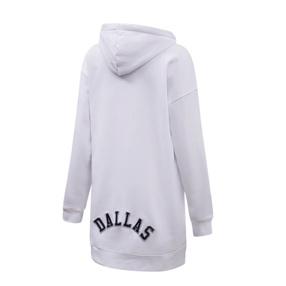 NFL DALLAS COWBOYS CLASSIC WOMEN'S FLC HOODIE DRESS (WHITE) - Image 4