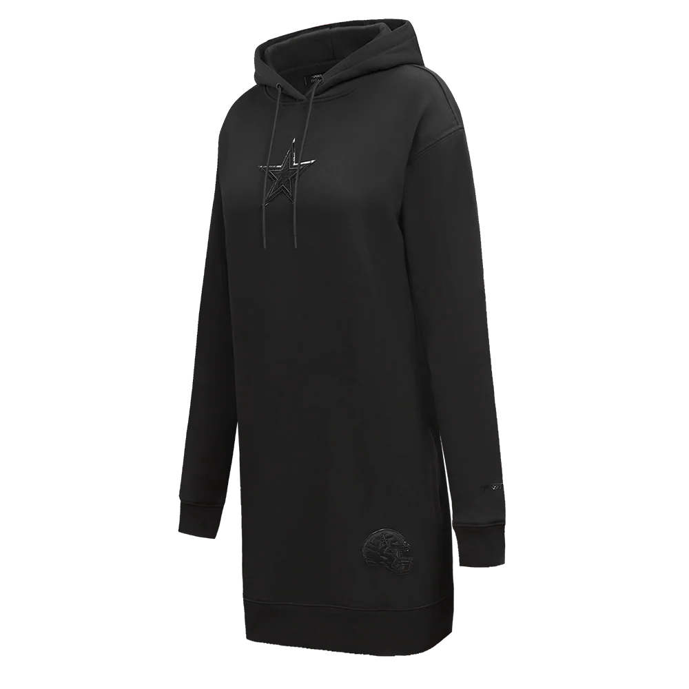 NFL DALLAS COWBOYS TRIPLE BLACK WOMEN'S FLC HOODIE DRESS (TRIPLE BLACK WOMEN'S) - Image 2