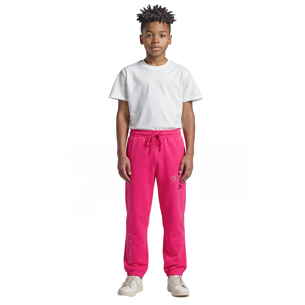 NFL DALLAS COWBOYS TRIPLE PINK BIG GIRLS FLEECE SWEATPANT (BEETROOT PURPLE) - Image 3