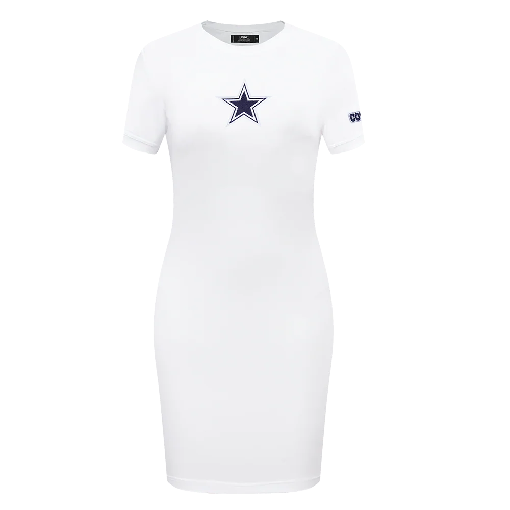 NFL DALLAS COWBOYS CLASSIC WOMEN'S BODYCON DRESS (WHITE)