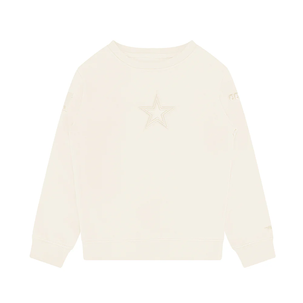 NFL DALLAS COWBOYS NEUTRAL BIG BOYS FLEECE CREWNECK (EGGSHELL) - Image 3