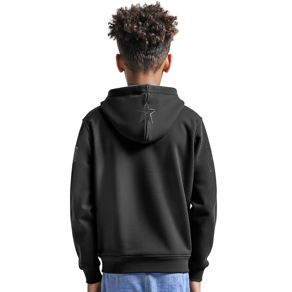 NFL DALLAS COWBOYS TRIPLE BLACK BIG BOYS FLEECE PULLOVER HOODIE (BLACK) - Image 10