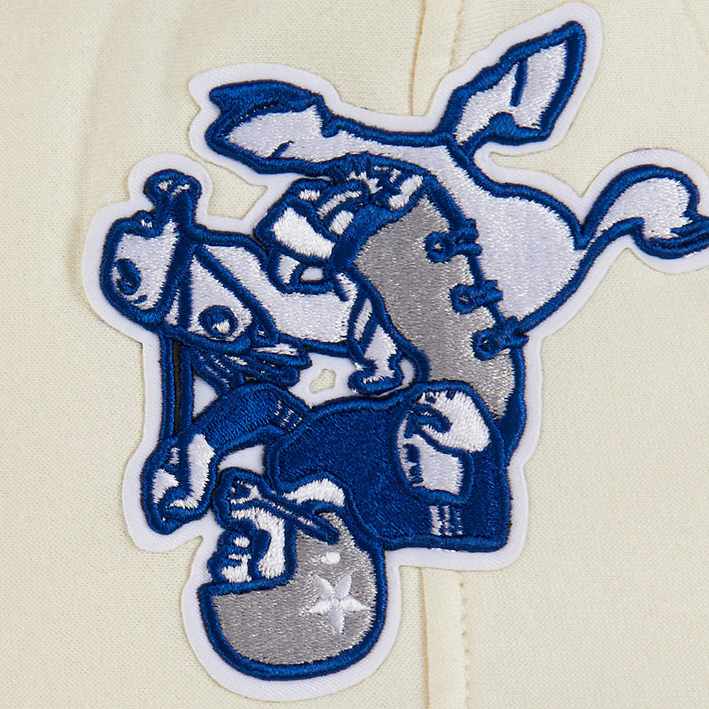 NFL DALLAS COWBOYS RETRO CLASSIC BIG BOYS RIB FLEECE PULLOVER HOODIE (EGGSHELL/DODGER BLUE) - Image 3