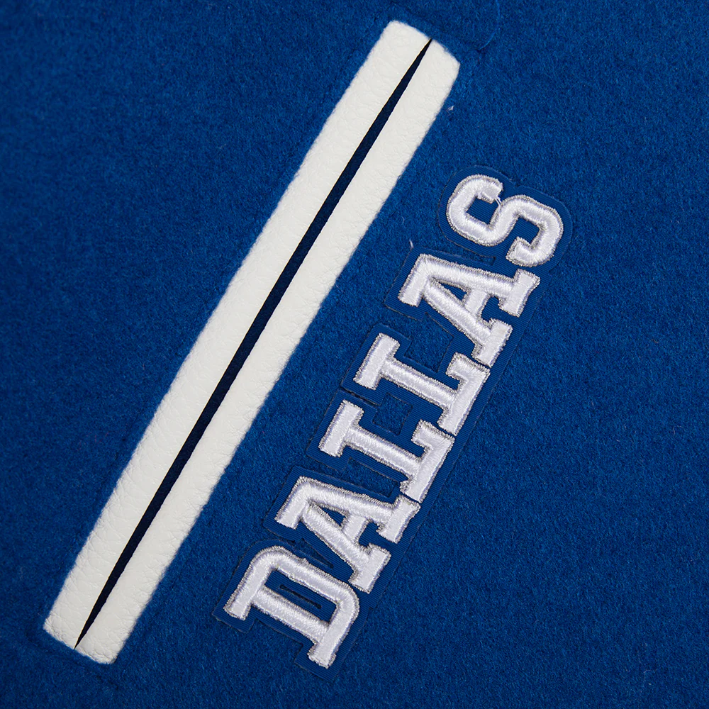 NFL DALLAS COWBOYS RETRO CLASSIC BIG BOYS RIB WOOL VARSITY JACKET (DODGER BLUE/WHITE) - Image 8