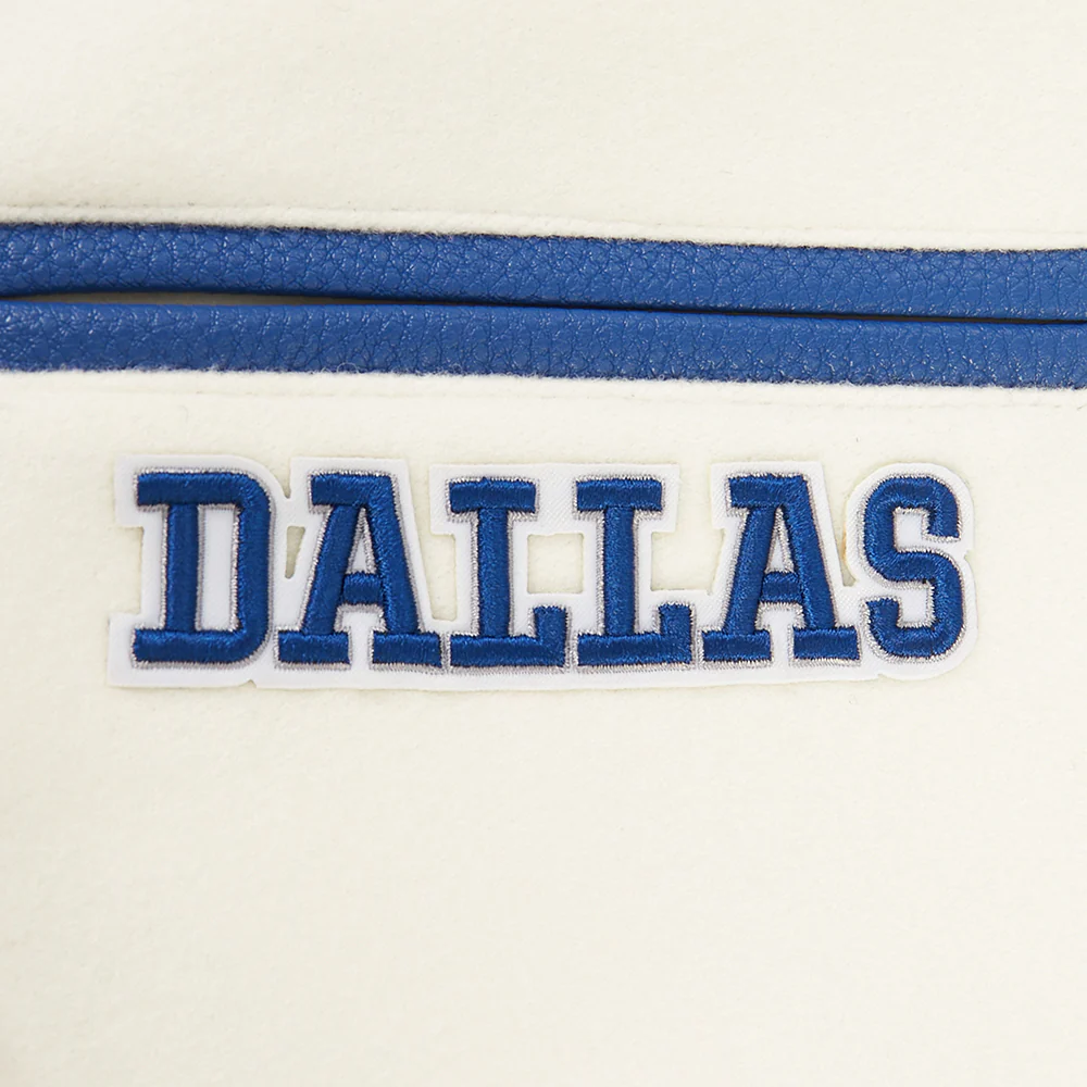 NFL DALLAS COWBOYS RETRO CLASSICS BIG BOY'S RIB WOOL VARSITY JACKET (EGGSHELL/DODGER BLUE) - Image 5