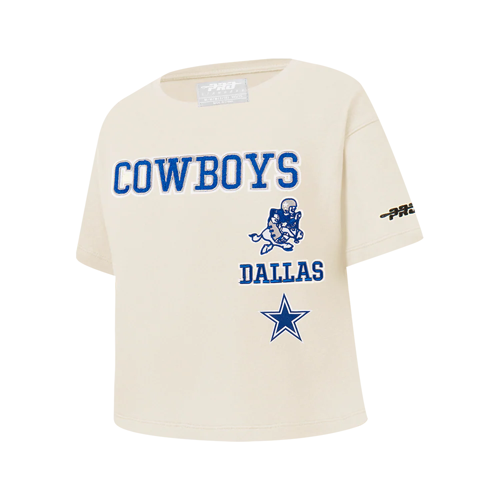 NFL DALLAS COWBOYS RETRO CLASSIC BIG GIRLS  SHORT SLEEVE BOXY TEE (EGGSHELL) - Image 2