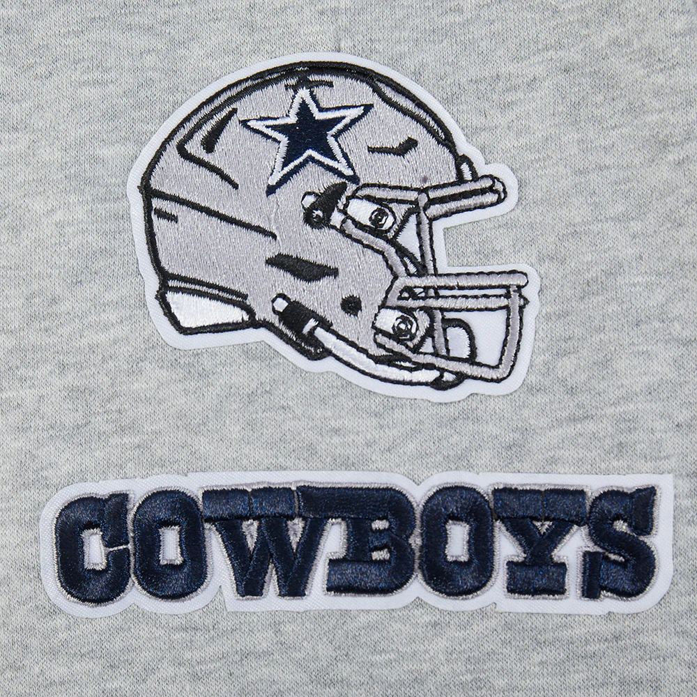 NFL DALLAS COWBOYS CLASSIC BIG GIRLS  FLEECE FULL ZIP HOODIE (HEATHER GREY) - Image 5