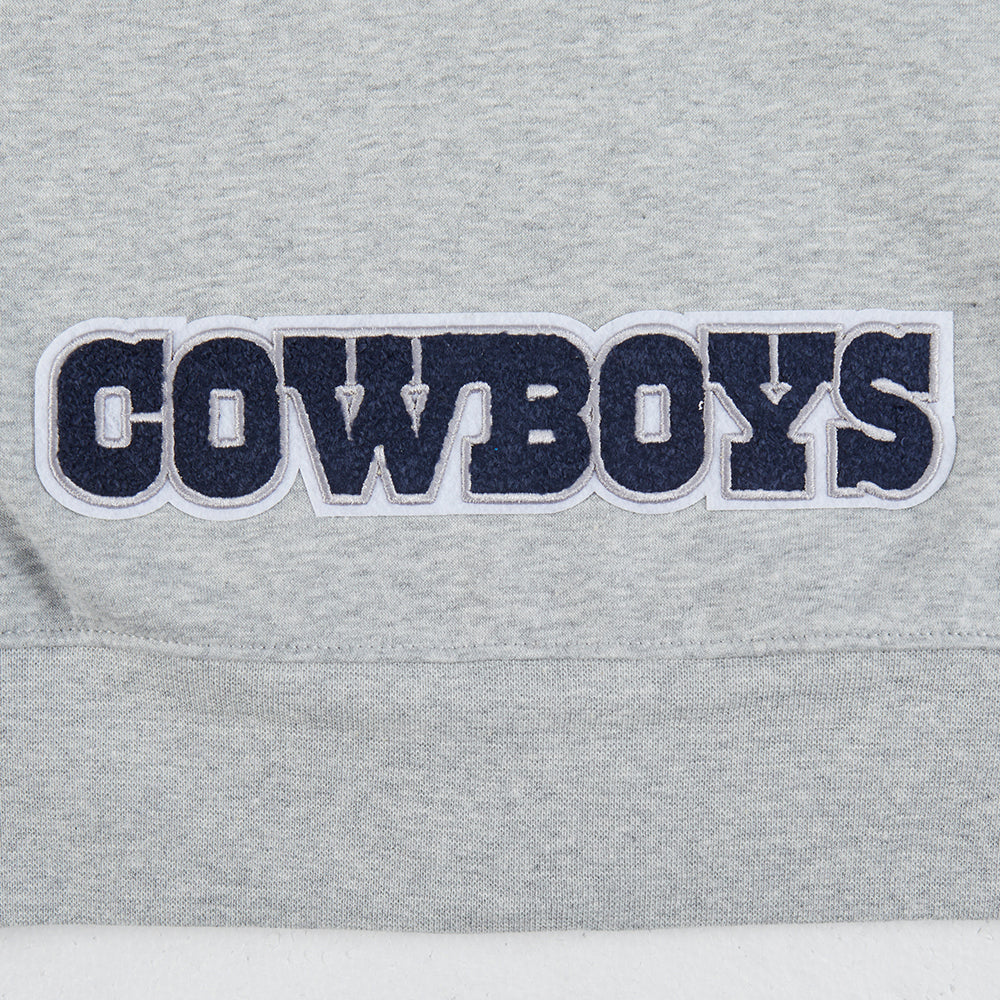 NFL DALLAS COWBOYS CLASSIC BIG GIRLS  FLEECE FULL ZIP HOODIE (HEATHER GREY) - Image 7