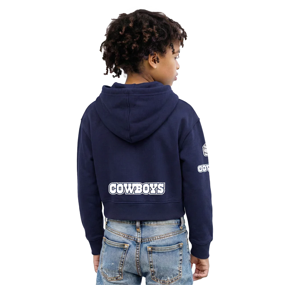 NFL DALLAS COWBOYS CLASSIC BIG GIRLS  FLEECE FULL ZIP HOODIE (MIDNIGHT NAVY) - Image 2